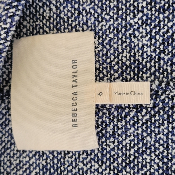 Rebecca Taylor tweed fringed full front zip peplum jacket women's size 6 - Picture 8 of 13